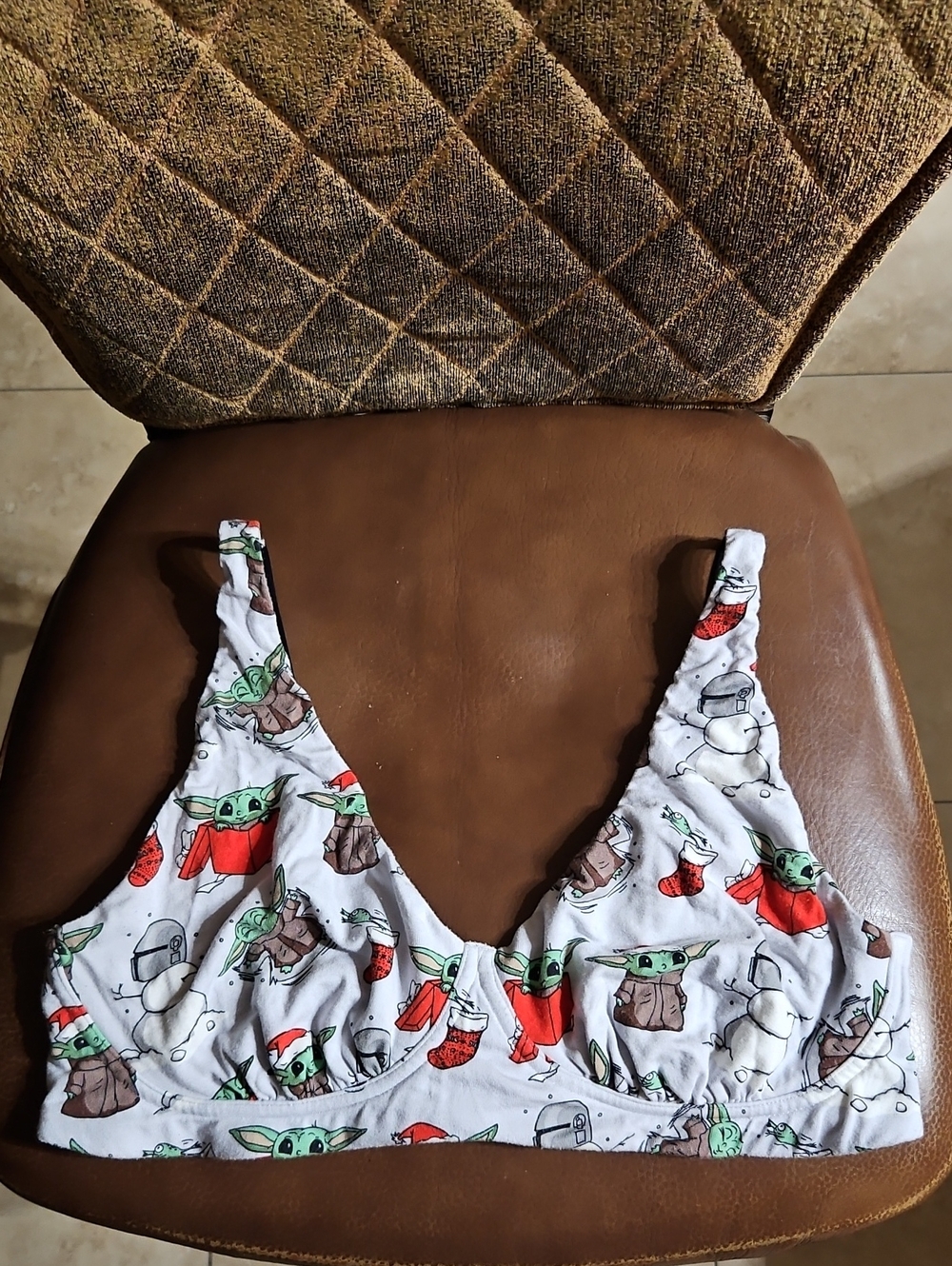 MeUndies Feelfree Longline Bralette Bra Unlined Wirefree Star Wars Baby Yoda
